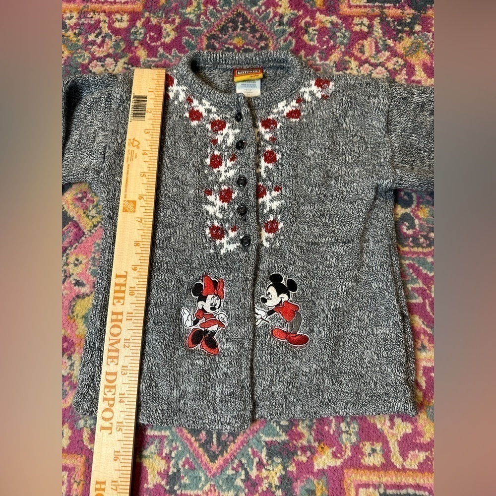 Disney - Vintage Mickey and Minnie Kids Cardigan Sweater - Mickey For Kids 2000 - Picture 6 of 8